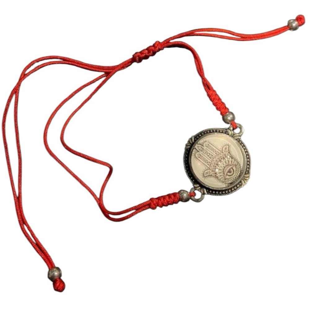 Evil Eye/Hand of Fatima - Handmade Braided Red String Bracelet - Adjustable Size